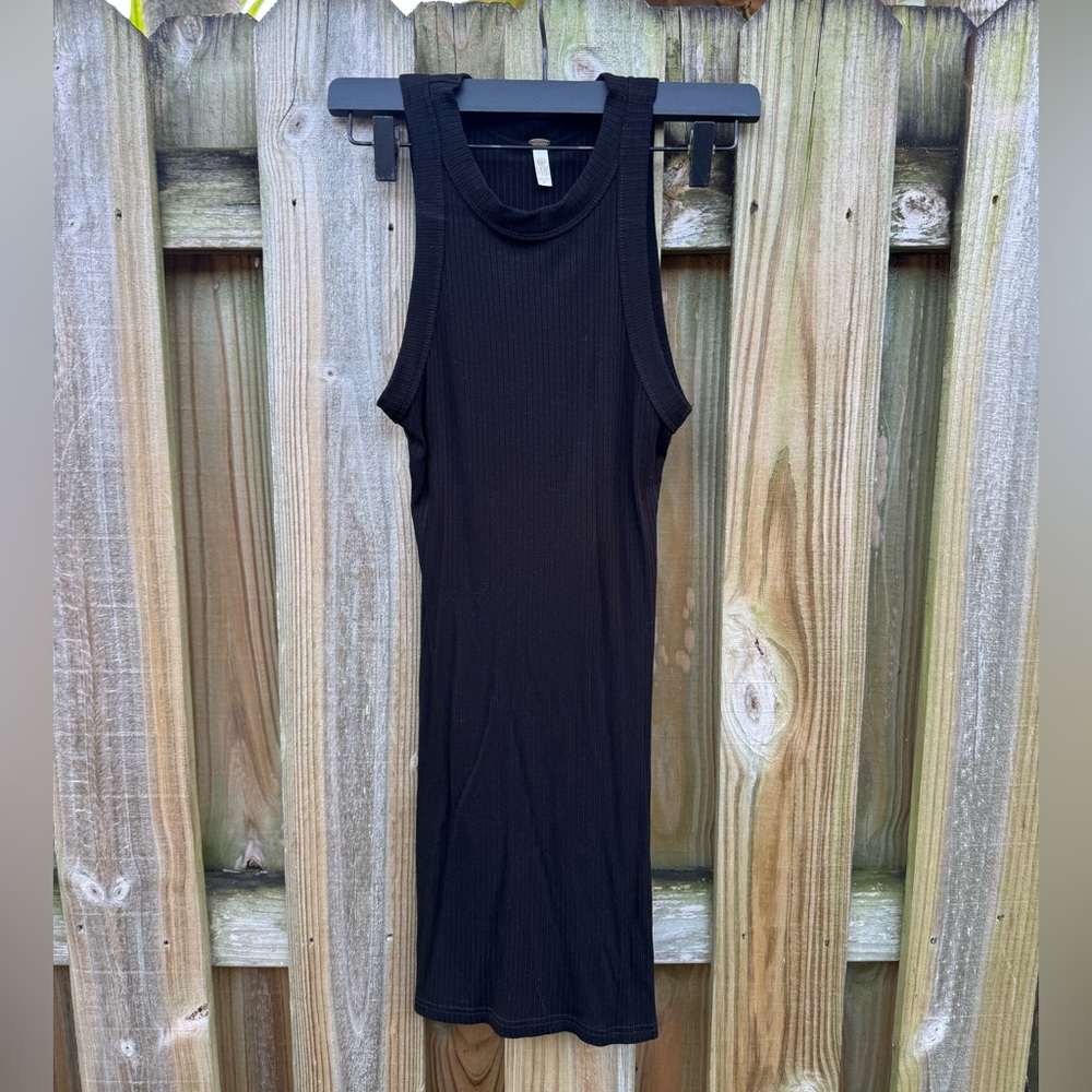 Mora Girls Black Ribbed Mini High Neck Dress